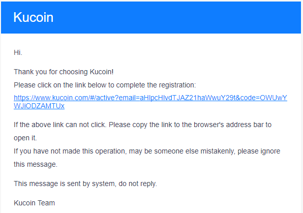 kucoin メール