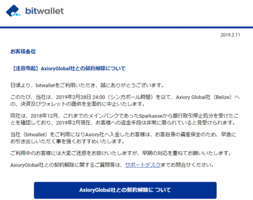 Axiory bitwallet